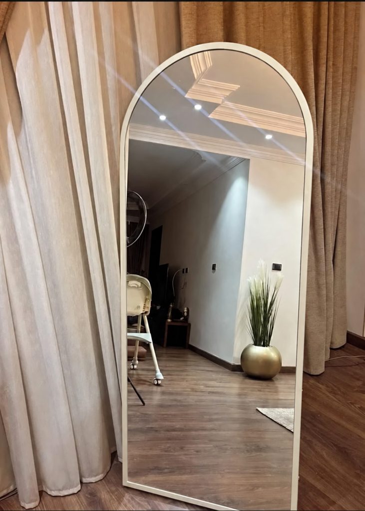 Arch Full-Length Mirror - Gold Metal Frame (160×60 cm, Off-White)