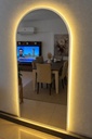 Modern Wall-Mounted Mirror with Lighting