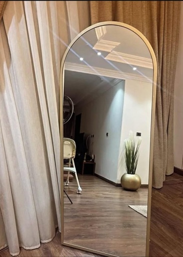 مراية أرش بطول كامل - إطار ميتال ذهبي