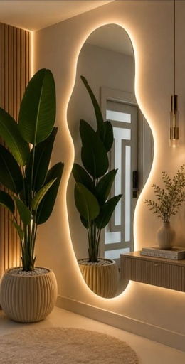 مراية عضوية طويلة بإضاءة LED