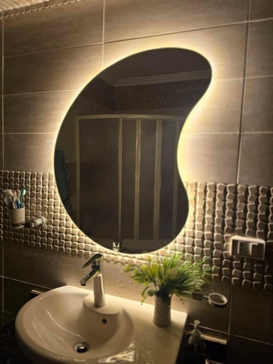 مراية دائرية LED للحمام