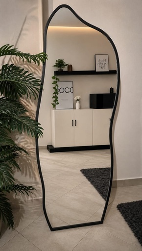Mirror with Black Wood Frame